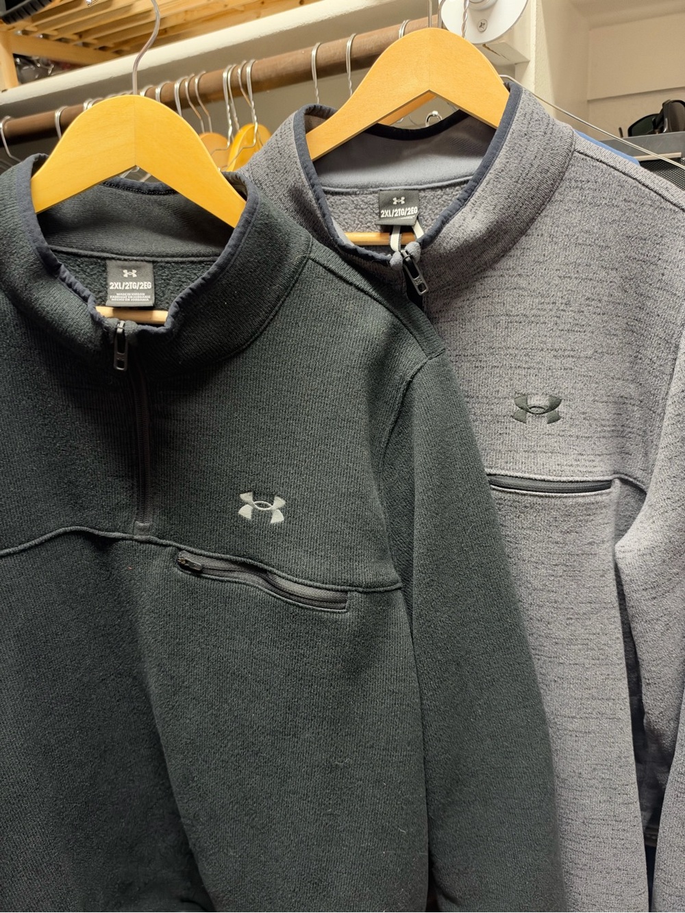 Under Armour Men’s Half-Zip Pullover Sweater - Black & Gray - XXL